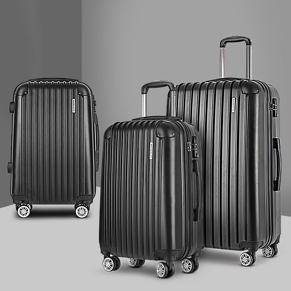 WANDERLITE TSA SECURED 3PCE HARD CASSE LUGGAGE SET