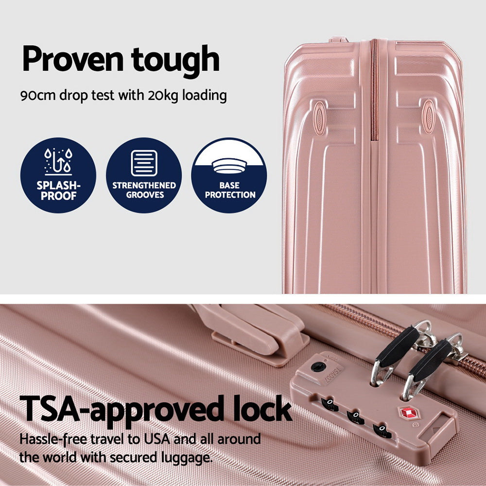 WANDERLITE TSA SECURED 3PCE HARD CASE LUGGAGE SET