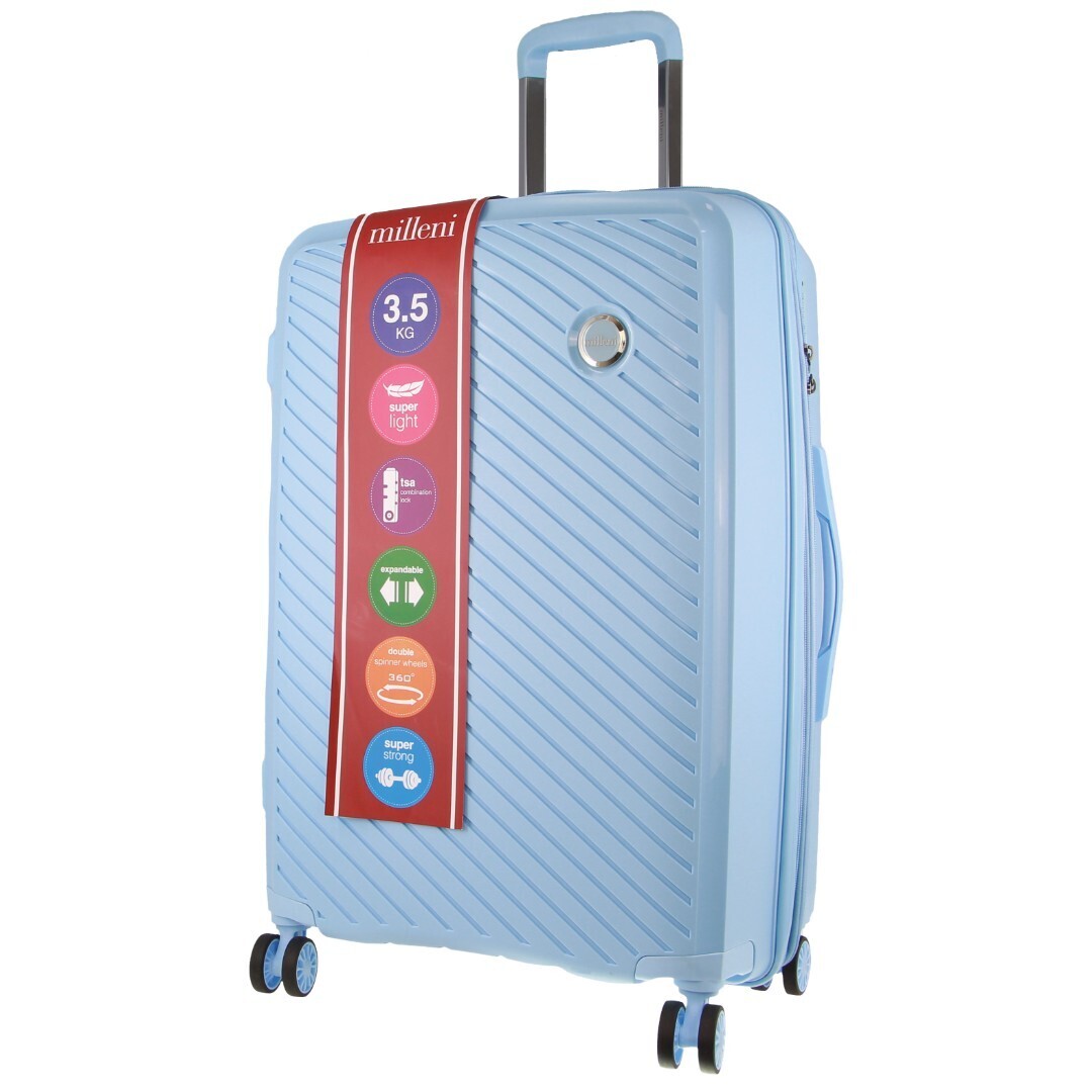 MILLENI 65CM MEDIUM TSA LOCK FLEXI HARD CASE LUGGAGE