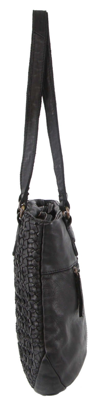 PIERRE CARDIN WOVEN LEATHER SHOULDER BAG
