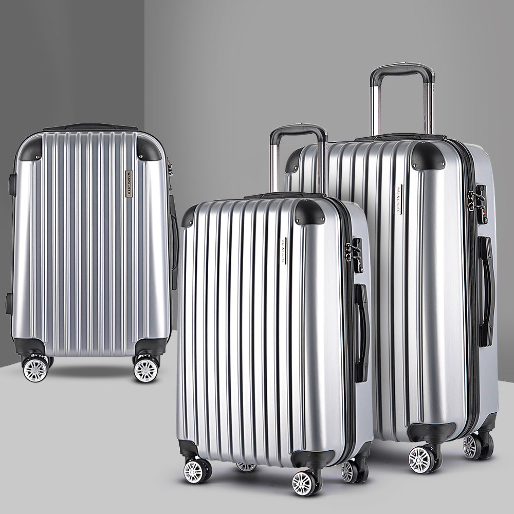 WANDERLITE TSA SECURED 3PCE HARD CASE LUGGAGE SET