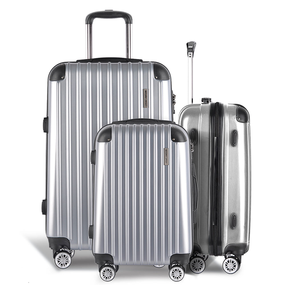 WANDERLITE TSA SECURED 3PCE HARD CASE LUGGAGE SET