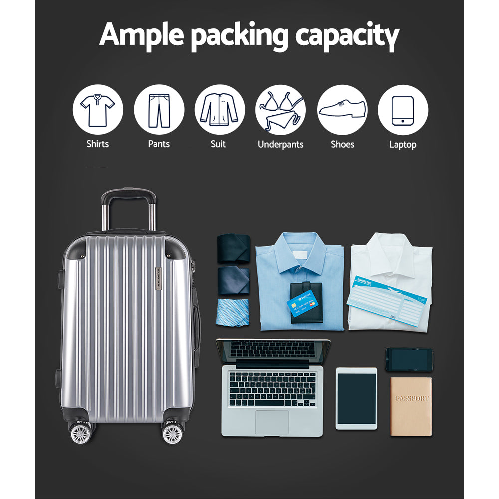 WANDERLITE TSA SECURED 3PCE HARD CASE LUGGAGE SET
