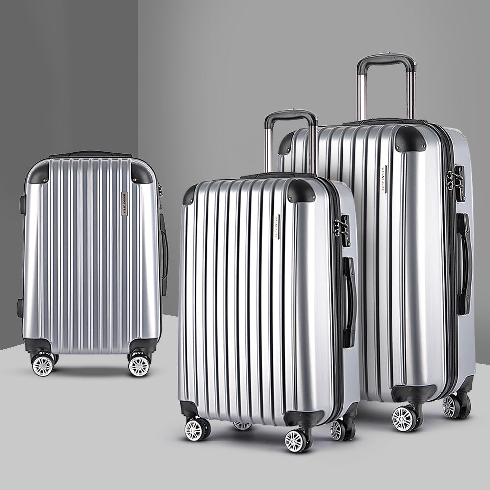 WANDERLITE TSA SECURED 3PCE HARD CASE LUGGAGE SET