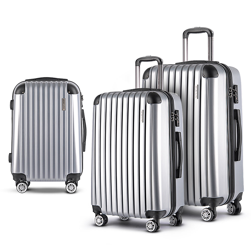 WANDERLITE TSA SECURED 3PCE HARD CASE LUGGAGE SET