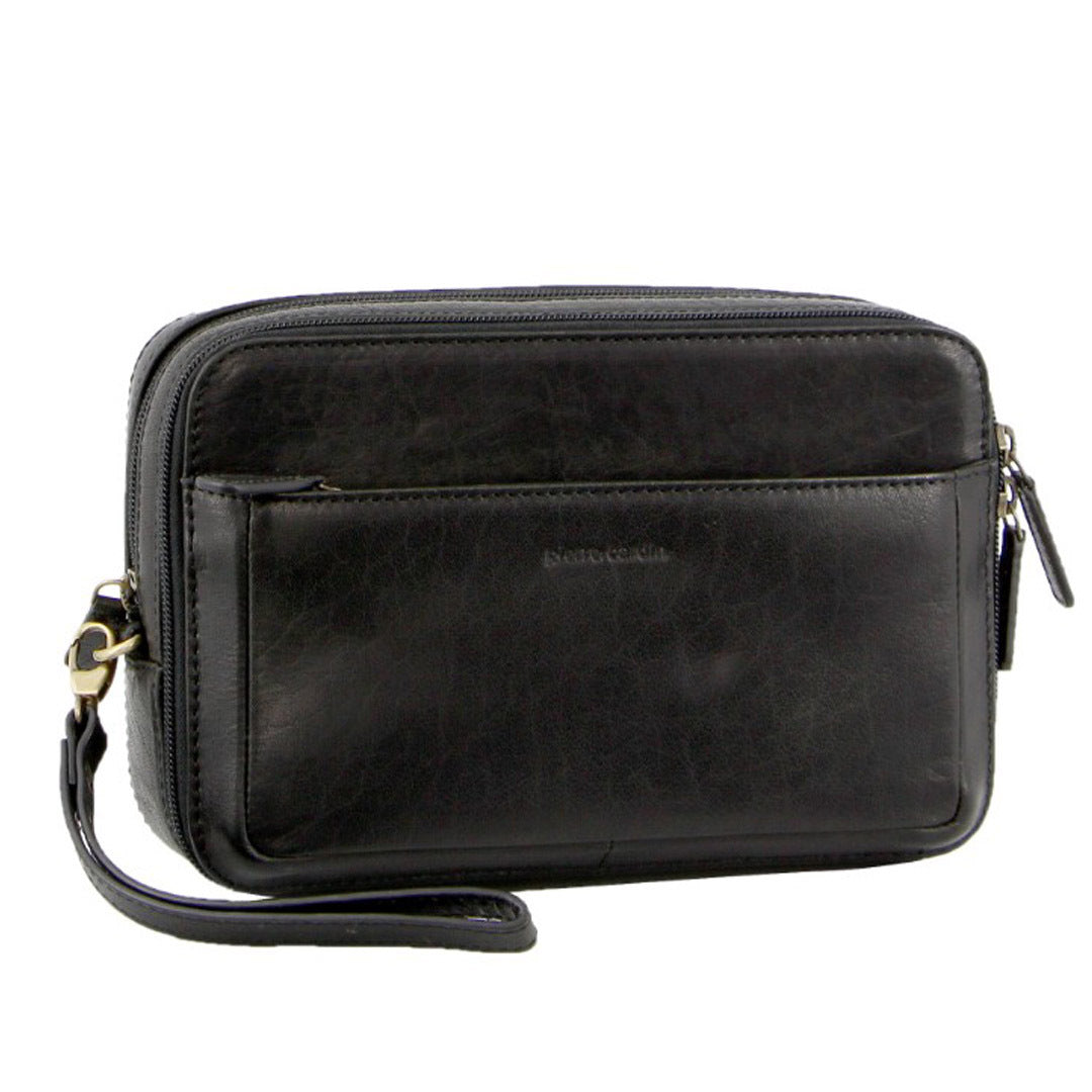 PIERRE CARDIN DELUXE ITALIAN LEATHER TOILETRY BAG