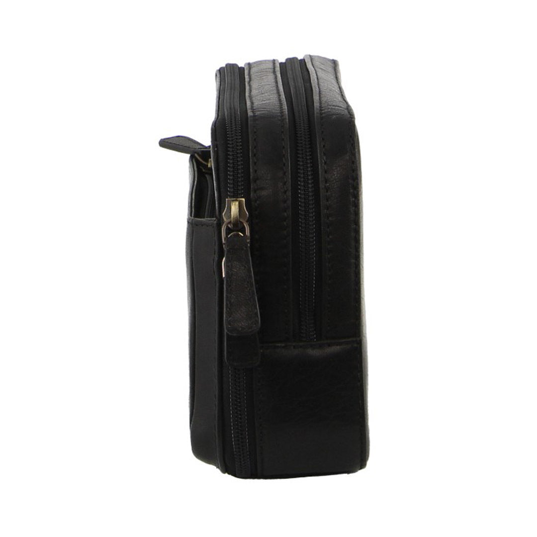 PIERRE CARDIN DELUXE ITALIAN LEATHER TOILETRY BAG