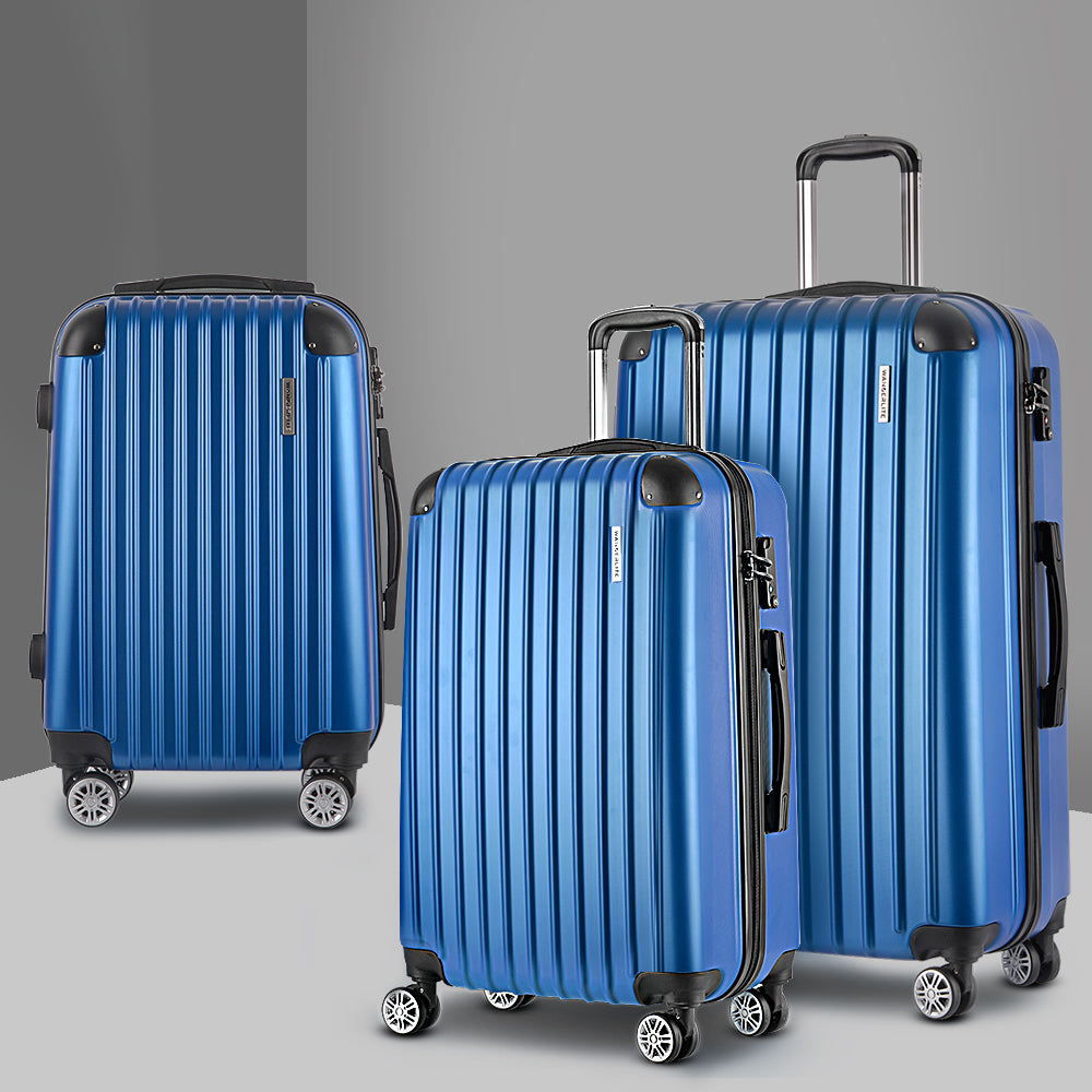 WANDERLITE TSA SECURED 3PCE HARD CASSE LUGGAGE SET