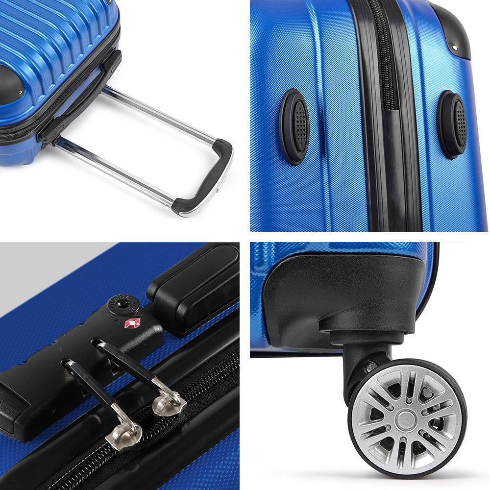 WANDERLITE TSA SECURED 3PCE HARD CASSE LUGGAGE SET