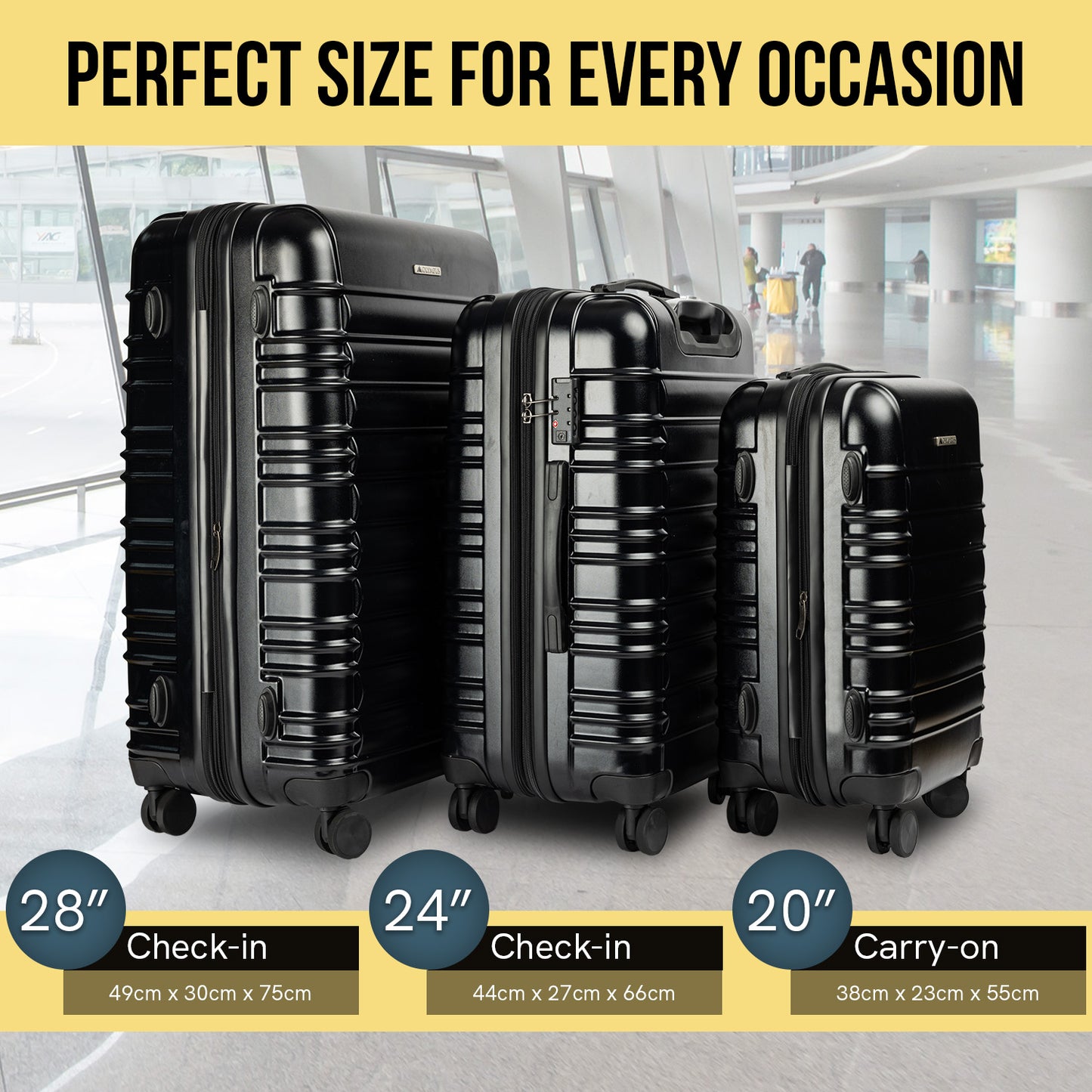 OLYMPUS NOCTIS 3PCE HARD CASE LUGGAGE SET