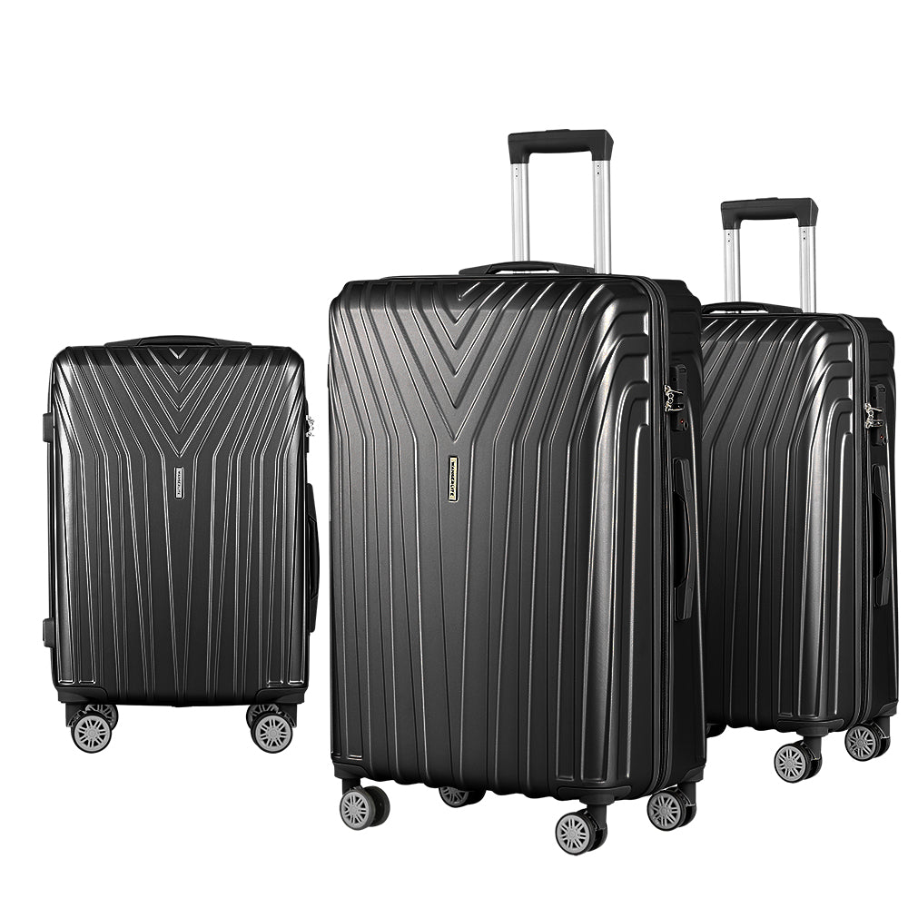 WANDERLITE TSA SECURED 3PCE HARD CASE LUGGAGE SET