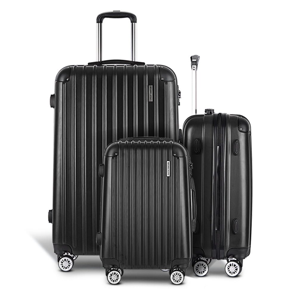 WANDERLITE TSA SECURED 3PCE HARD CASSE LUGGAGE SET