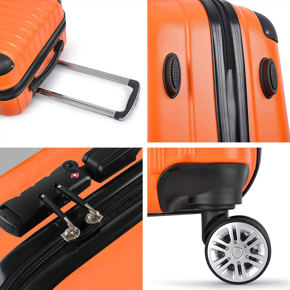WANDERLITE TSA LOCK 3PCE HARD CASE LUGGAGE SET