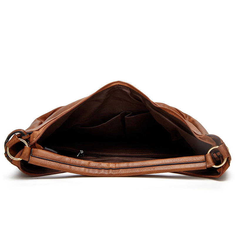 CALLY OVERSIZED VEGAN LEATHER HOBO BAG