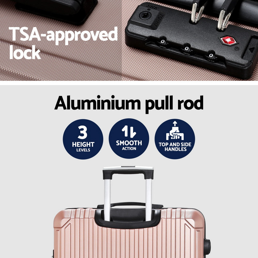 WANDERLITE ROSE GOLD TSA LOCK HARD CASE