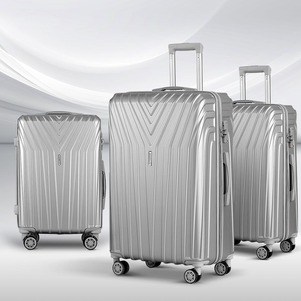 WANDERLITE TSA SECURED 3PCE HARD CASSE LUGGAGE SET