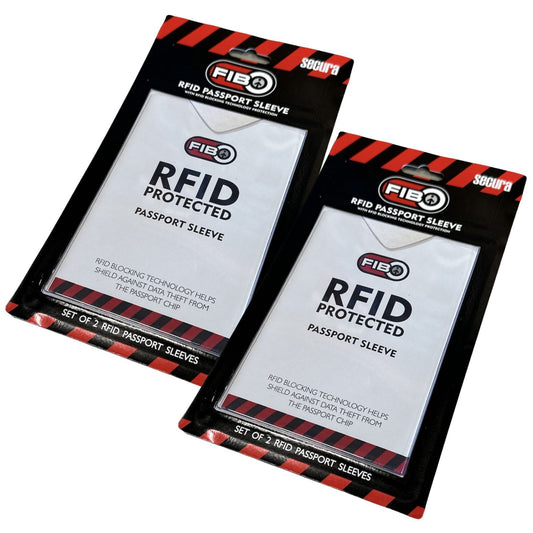FIB RFID PROTECTED PASSPORT SLEEVE TWIN PACK