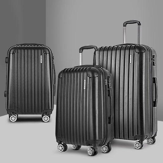 WANDERLITE TSA SECURED 3PCE HARD CASSE LUGGAGE SET