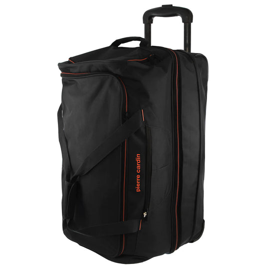 PIERRE CARDIN MEDIUM SOFT WHEELED DUFFLE BAG - BLACK