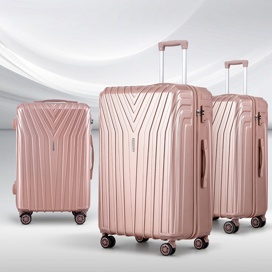 WANDERLITE TSA SECURED 3PCE HARD CASE LUGGAGE SET