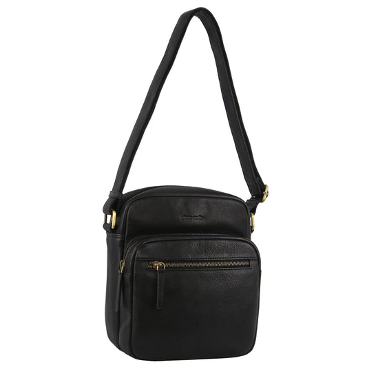 PIERRE CARDIN MENS LEATHER CROSSBODY BAG