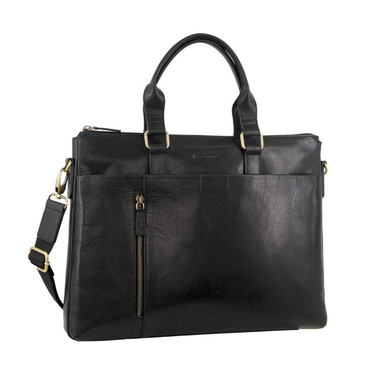 PIERRE CARDIN LEATHER 15" LAPTOP BUSINESS BRIEFCASE BAG