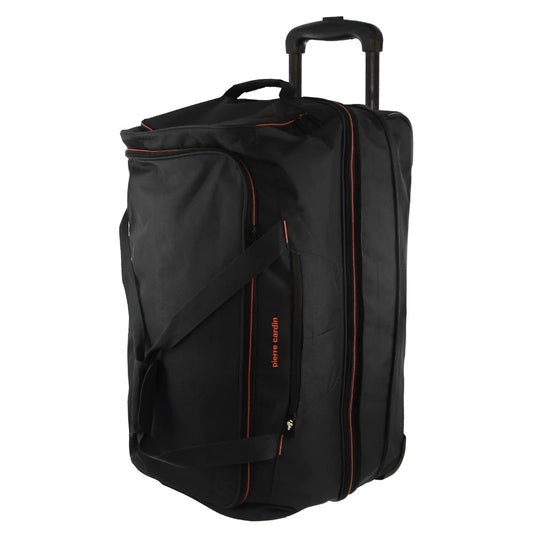 PIERRE CARDIN LARGE SOFT WHEELED DUFFLE BAG - BLACK