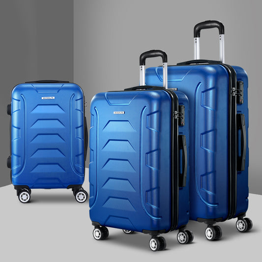 WANDERLITE TSA SECURED 3PCE HARD CASE LUGGAGE SET