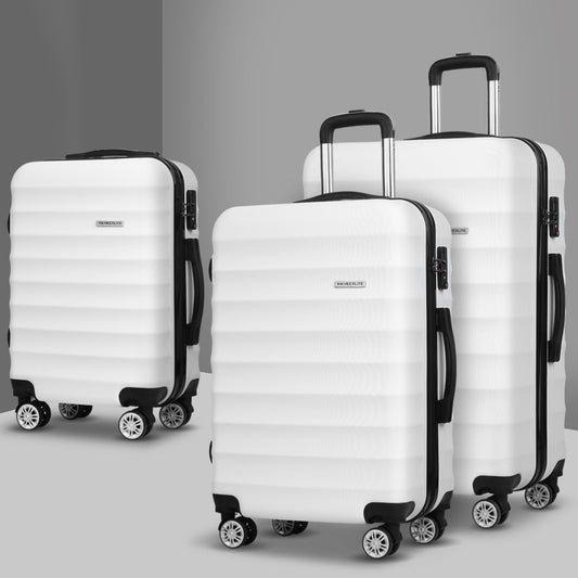 WANDERLITE TSA SECURED 3PCE HARD CASE LUGGAGE SET