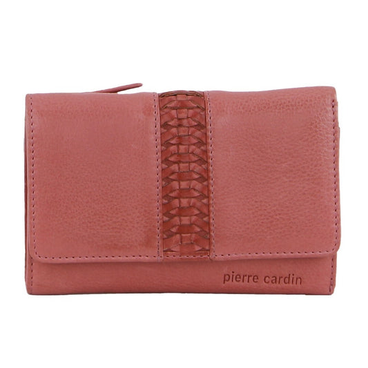 PIERRE CARDIN LADIES TRI FOLD LEATHER WALLET - MARSALA