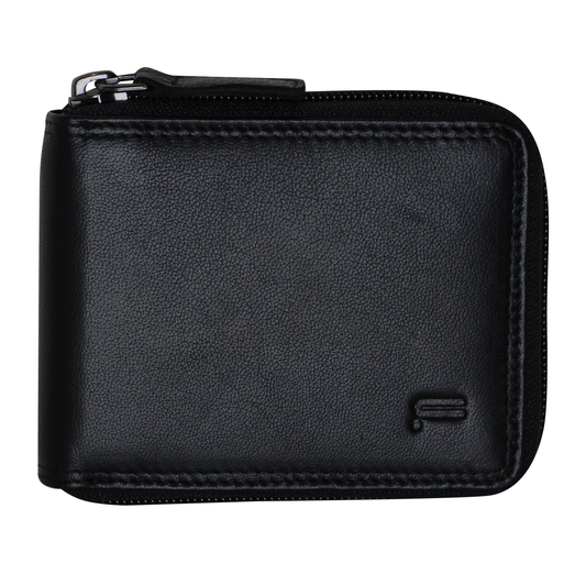 FUTURE ZIP AROUND RFID MENS LEATHER WALLET