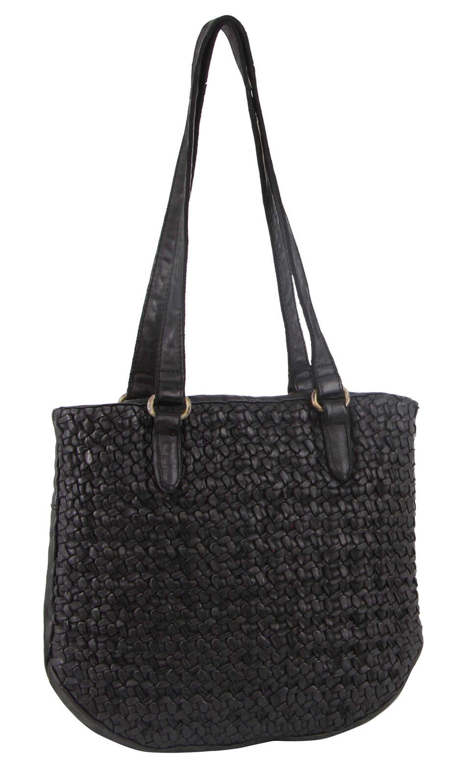 PIERRE CARDIN WOVEN LEATHER SHOULDER BAG