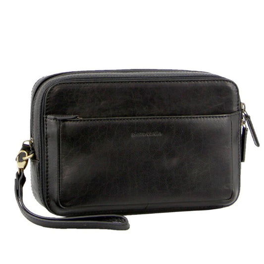 PIERRE CARDIN DELUXE ITALIAN LEATHER TOILETRY BAG