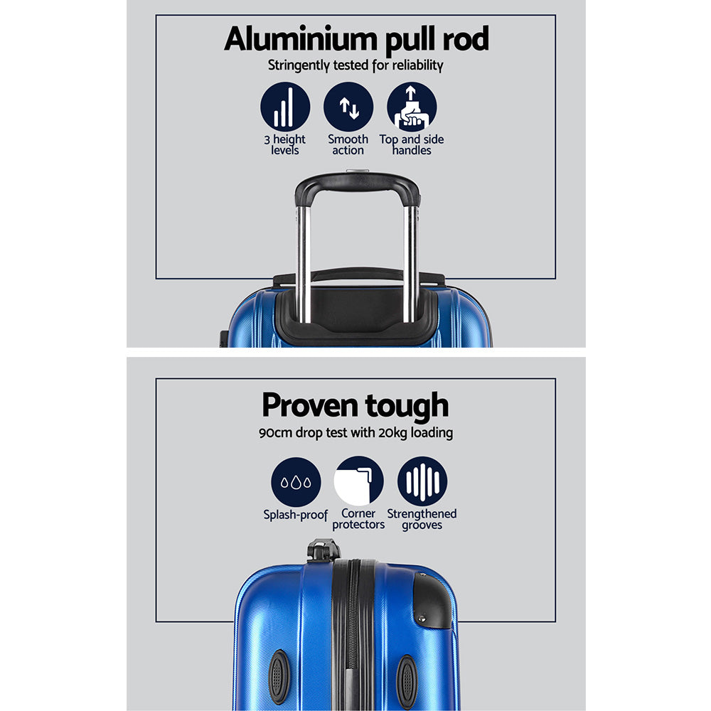WANDERLITE TSA SECURED 3PCE HARD CASSE LUGGAGE SET