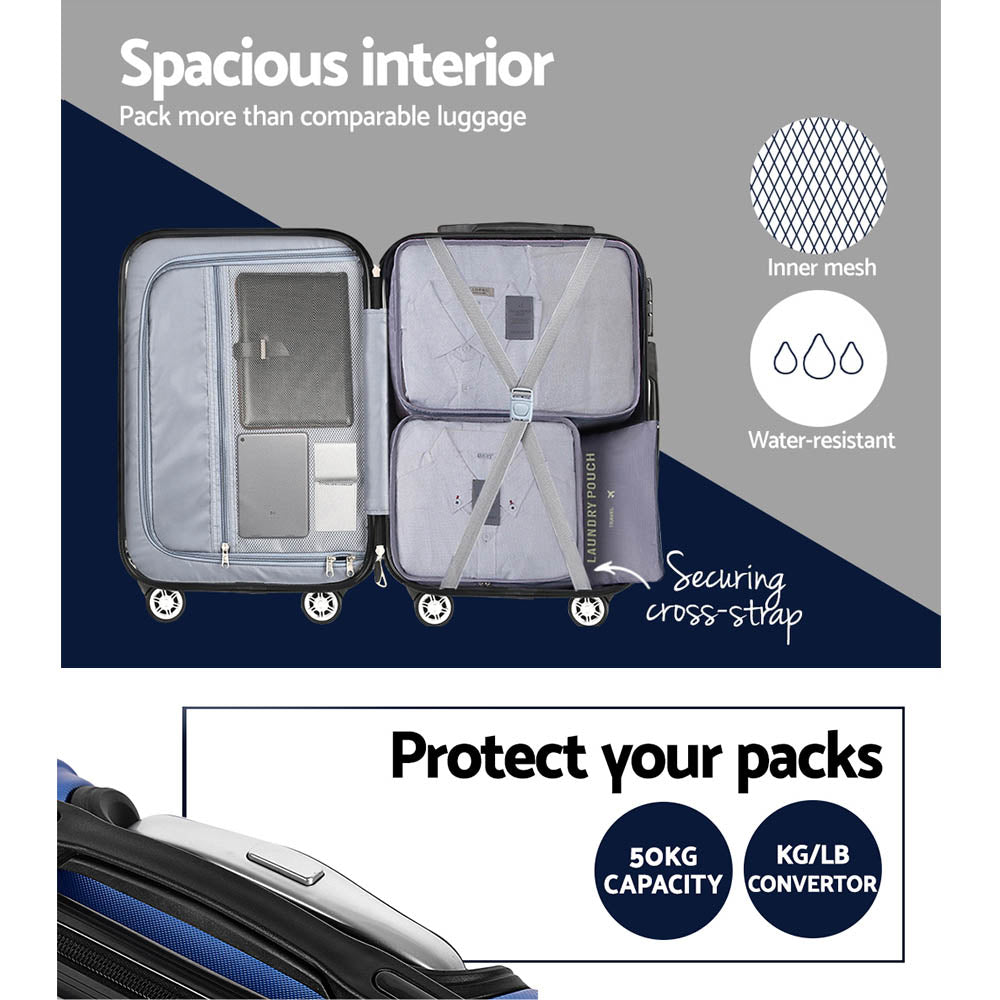 WANDERLITE TSA SECURED 3PCE HARD CASSE LUGGAGE SET