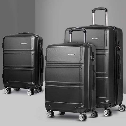 WANDERLITE TSA SECURED 3PCE HARD CASE LUGGAGE SET