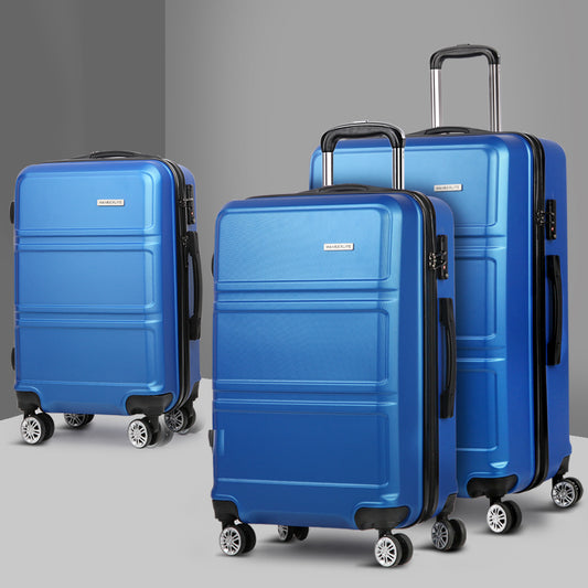 WANDERLITE TSA SECURED 3PCE HARD CASE LUGGAGE SET