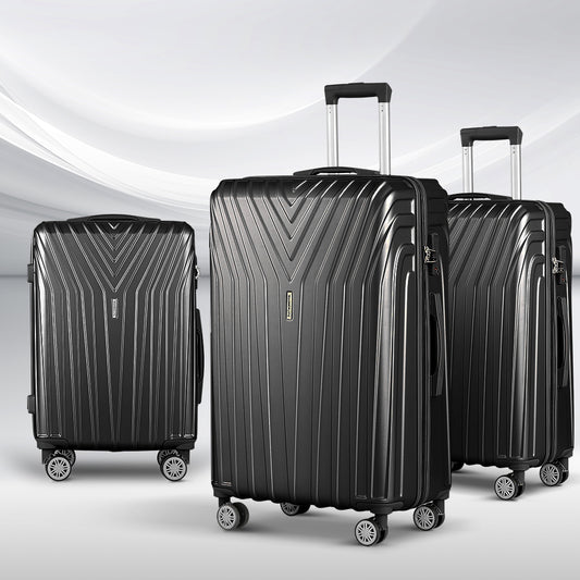 WANDERLITE TSA SECURED 3PCE HARD CASE LUGGAGE SET