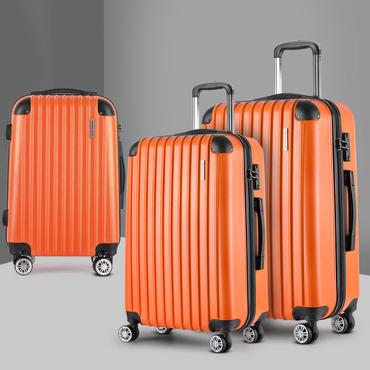 WANDERLITE TSA LOCK 3PCE HARD CASE LUGGAGE SET