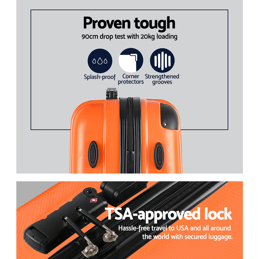 WANDERLITE TSA LOCK 3PCE HARD CASE LUGGAGE SET