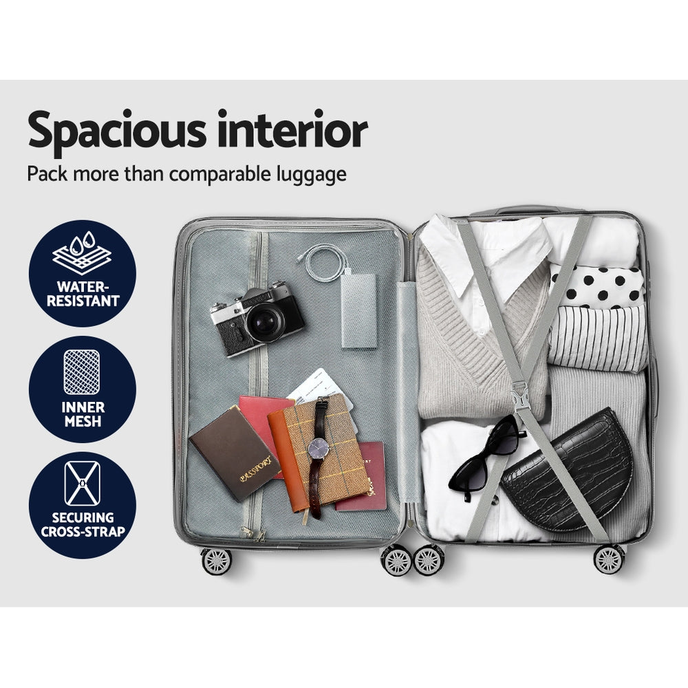 WANDERLITE TSA SECURED 3PCE HARD CASSE LUGGAGE SET